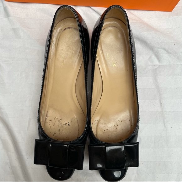 Patent Leather Kate Spade Dijon Pumps w Leather Bow - Picture 8 of 15